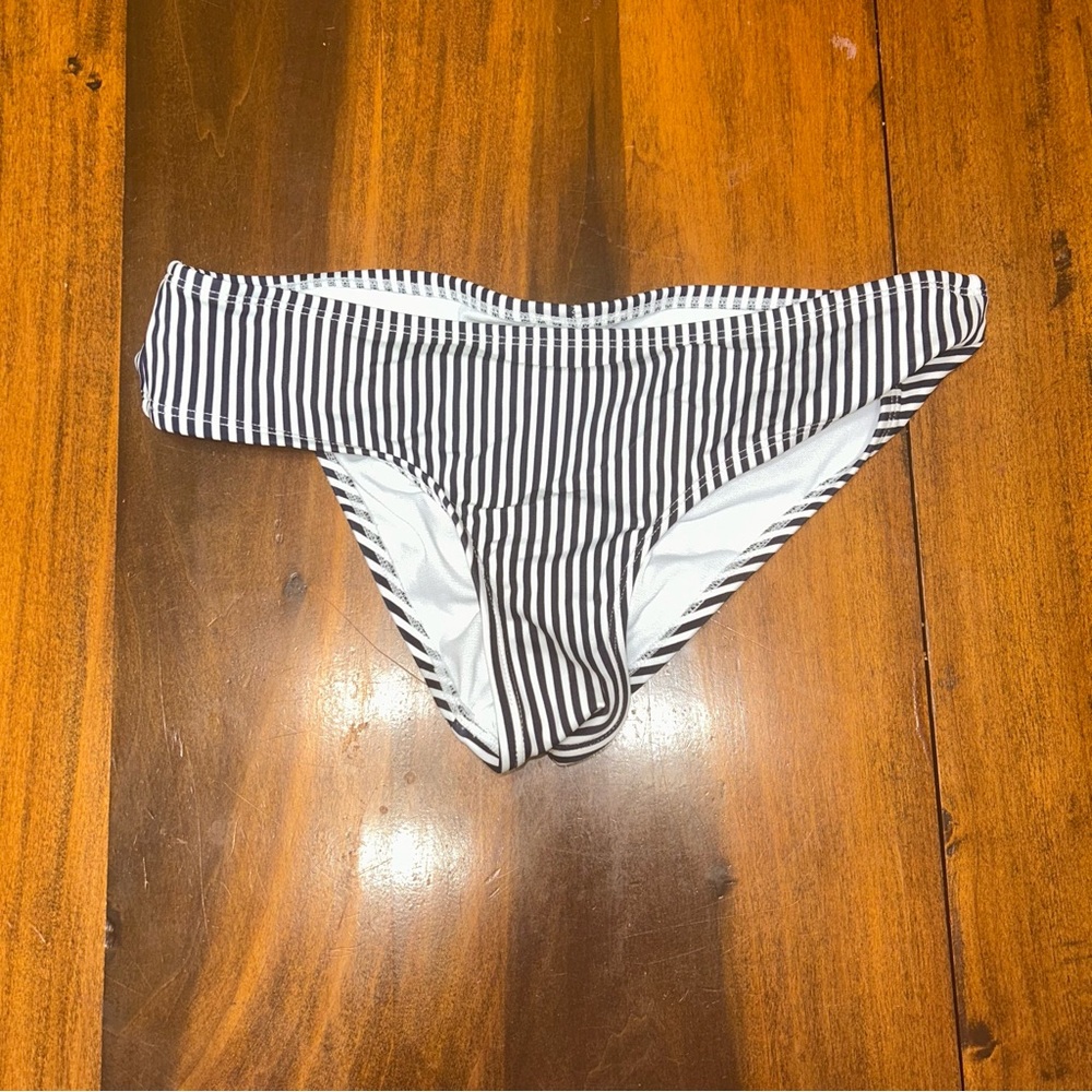 Xhilaration Black and White Striped Bikini Bottom